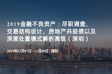 2019金融不良资产：尽职调查、交易结构设计、房地产共益债以及深度处置模式
