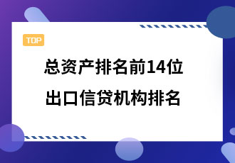 总资产排名前14位的最大出口信贷机构排名